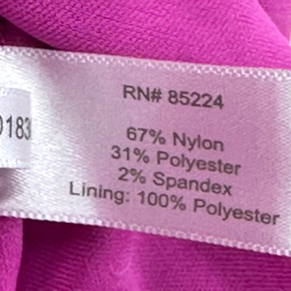 Boston Proper Womens Magenta Floral Lace Wrap Cami Top Ruched Scalloped Size M - Picture 7 of 11